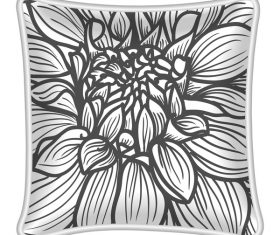 Flower pattern pillow template vector 02
