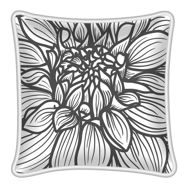 Flower pattern pillow template vector 02
