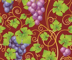 Fresh grapes seamless pattern vector