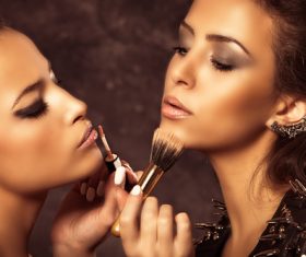 Friends mutual makeup Stock Photo 02