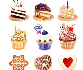 Fruit cake vector illustration