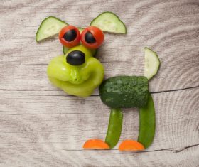 Fruits and vegetables handmade animals Stock Photo 04