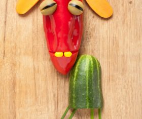 Fruits and vegetables handmade animals Stock Photo 06