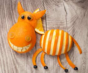 Fruits and vegetables handmade animals Stock Photo 15