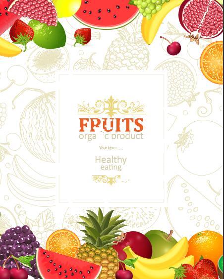 Fruits background vector design
