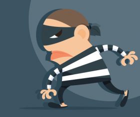 Funny cartoon thief vector material 02