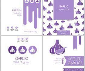 Garlic package box template vector
