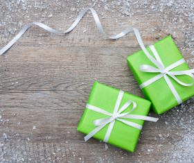 Gift boxes with bow and snowflakes 05