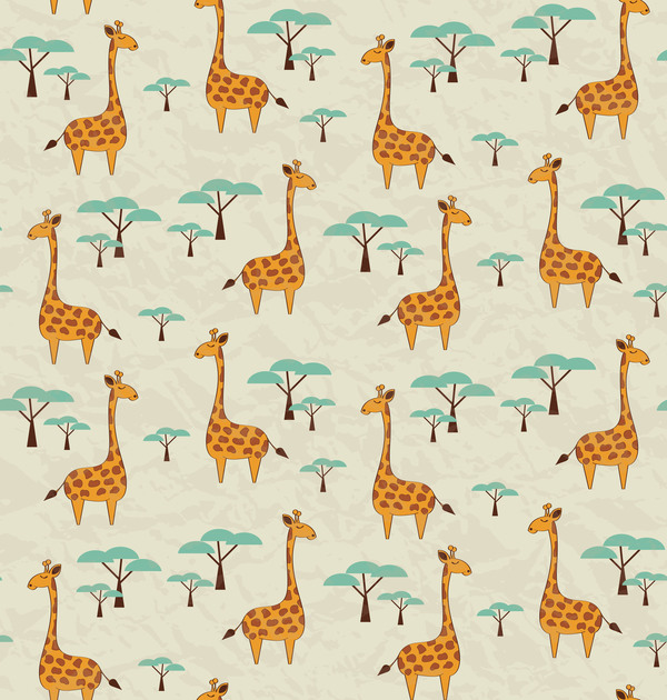 Giraffe seamless pattern vector