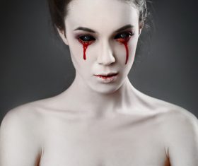 Girl scary makeup Stock Photo 01