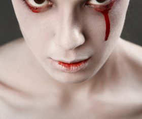 Girl scary makeup Stock Photo 04