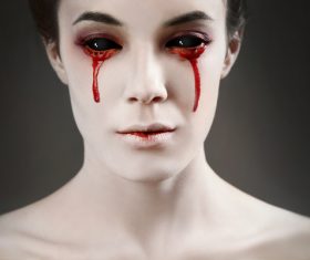 Girl scary makeup Stock Photo 05