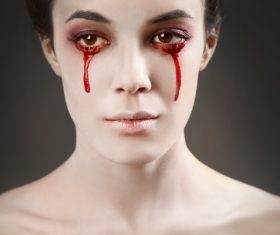 Girl scary makeup Stock Photo 07