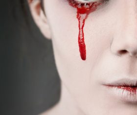 Girl scary makeup Stock Photo 09