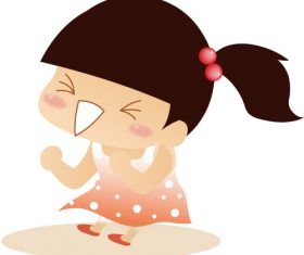 Glad happy little girl vector