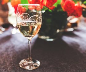 Glass of White Wine Champagne Stock Photo