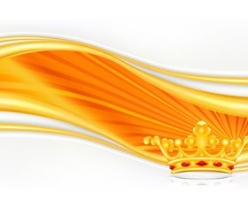 Golden crown with abstract background vector