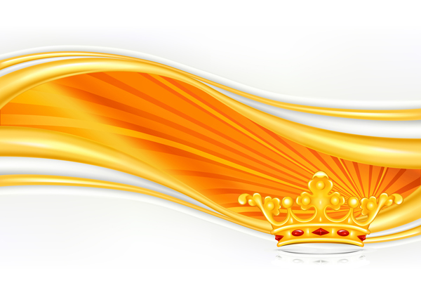 Golden crown with abstract background vector
