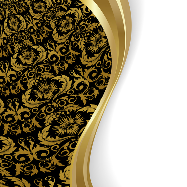 Golden decor with white background vector