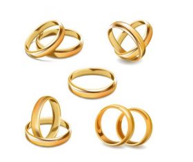 Golden ring illustration vector material