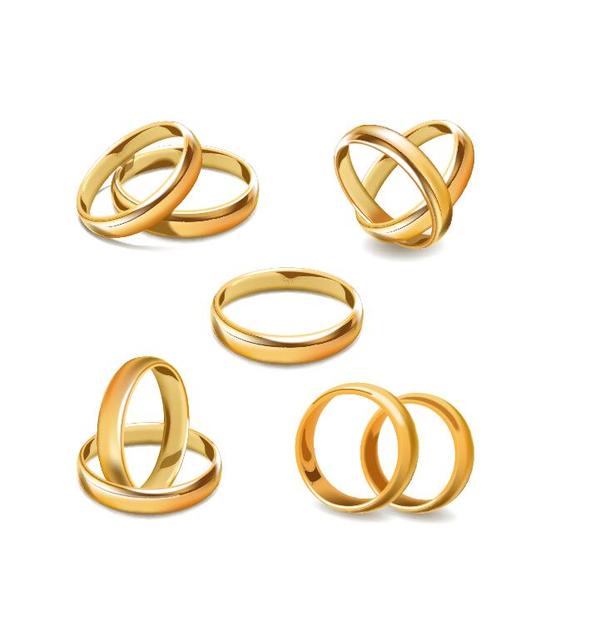 Golden ring illustration vector material