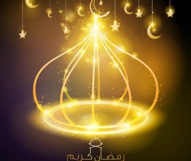 Golden shiny eid mubarak background vector