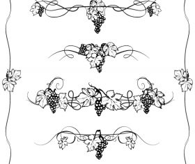 Grape decor with border vector