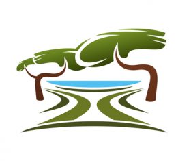 Green nature logos vector design 01