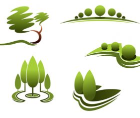 Green nature logos vector design 06