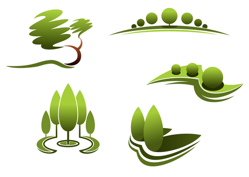 Green nature logos vector design 06
