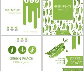 Green pea package box template vector