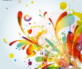 Cricle with colored grunge background vector free download