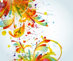 Cricle with colored grunge background vector free download