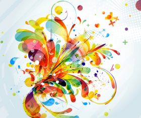 Cricle with colored grunge background vector free download