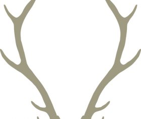 Hand drawn antlers vectors material