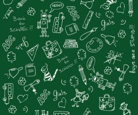Hand drawn school elements vector design 01