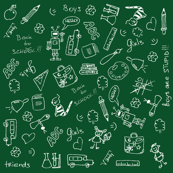 Hand drawn school elements vector design 01