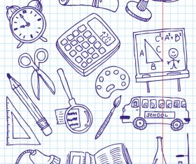 Hand drawn school elements vector design 02
