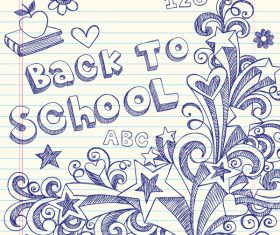 Hand drawn school elements vector design 03