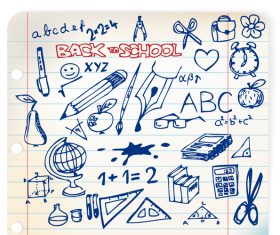 Hand drawn school elements vector design 04