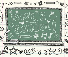 Hand drawn school elements vector design 06