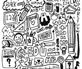 Hand drawn school elements vector design 07