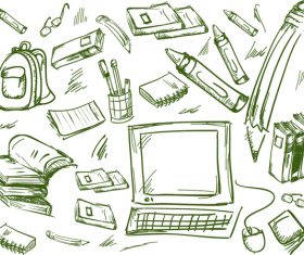Hand drawn school elements vector design 08