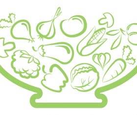 Hand drawn vegetable design vector