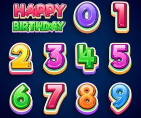 Happy birthday text with 3D number design vector
