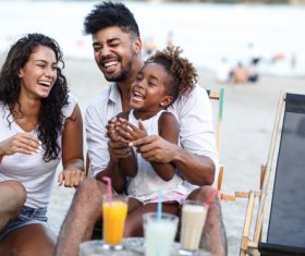 Happy parents and daughter Stock Photo