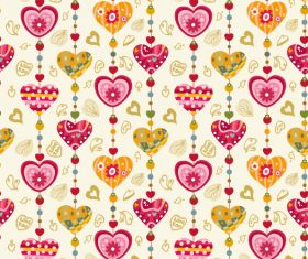 Heart decor seamless pattern vector 01