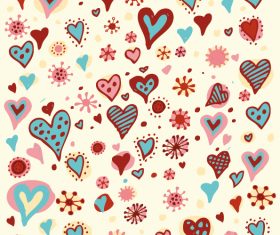 Heart decor seamless pattern vector 02