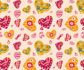Heart decor seamless pattern vector 03