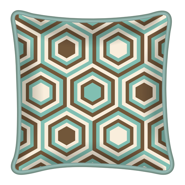 Hexagon seamless pattern pillow template vector